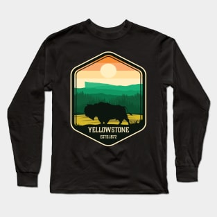 Bison on Yellowstone National Park Graphic Design T-shirt Long Sleeve T-Shirt